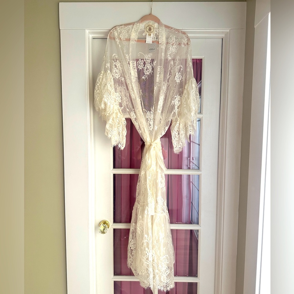 Free People Cream Lace Kimono
